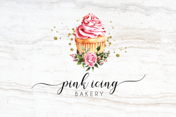 Download Watercolor Pink Cupcake Logo Design - Logo design Collection