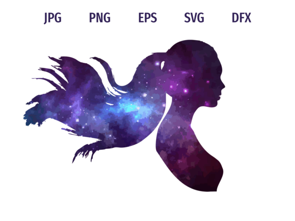 Download Galaxy Girl Face Silhouette - Silhouette Collection