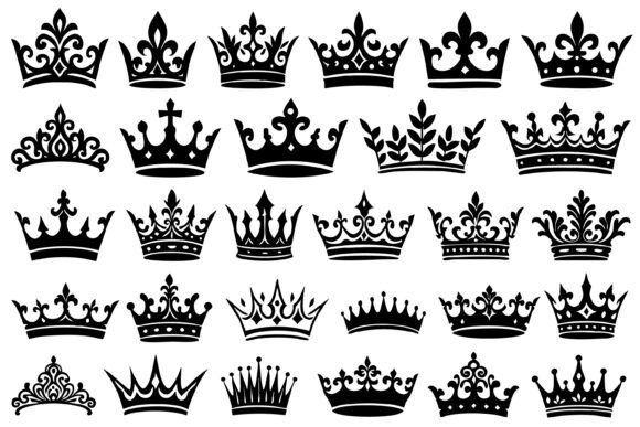 Download Royal King and Queen Crown Silhouette - Silhouette Collection