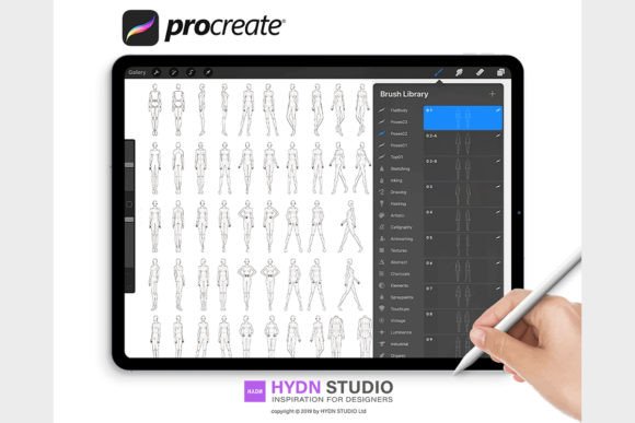 Download 9 Head Body Pose Set Procreate Stamp - Body Collection