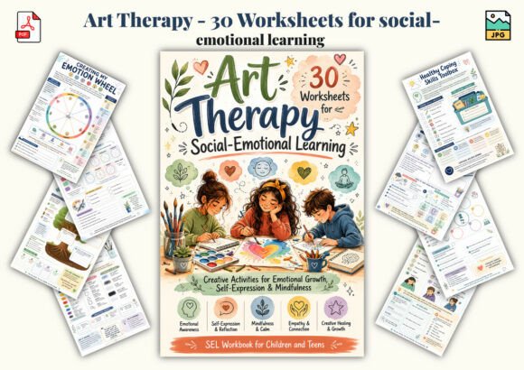 Download Art Therapy - 30 Worksheets for Social- - Therapy Collection