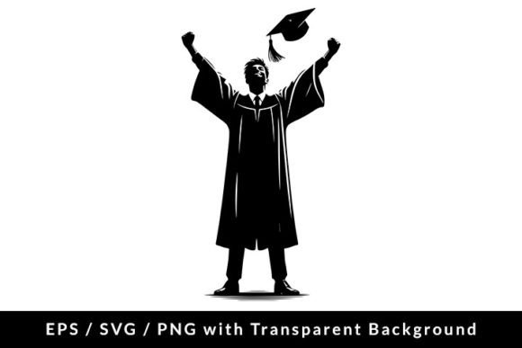 Download Male Graduate Silhouette SVG EPS PNG - Silhouette Collection