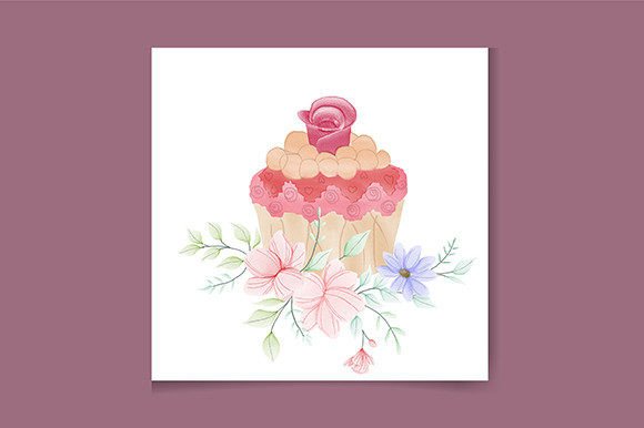 Download Watercolor Pink Cupcake Logo Design - Logo design Collection
