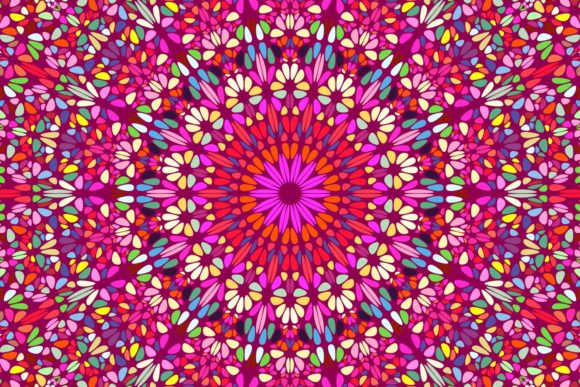 Download Floral Mosaic Mandala Background - Round Collection