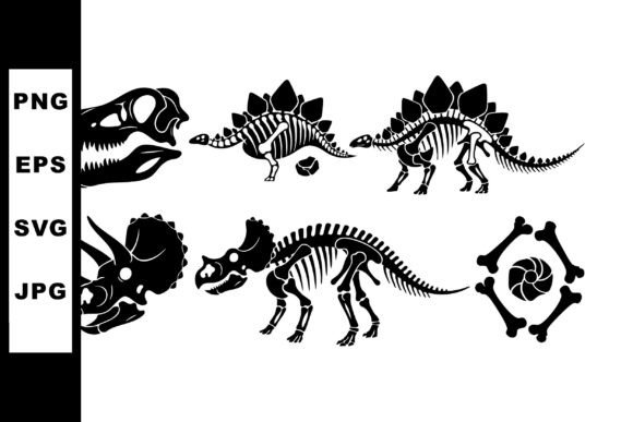 Download Dinosaur Skeleton Silhouette Vectors - Silhouette Collection