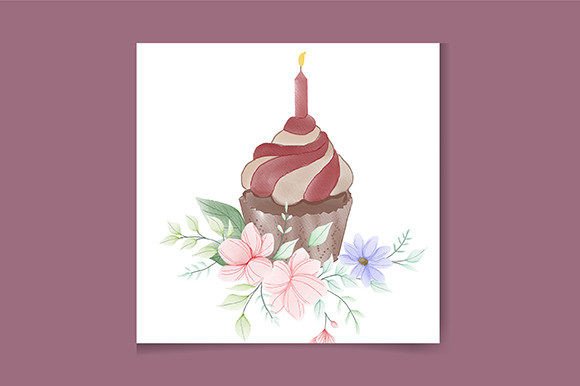 Download Watercolor Pink Cupcake Logo Design - Logo design Collection
