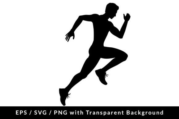 Download Man Athlete Running Silhouette SVG EPS - Silhouette Collection