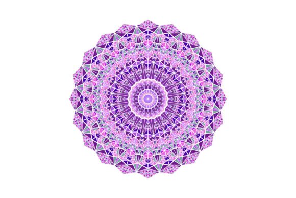 Download Round Ornate Triangle Mosaic Mandala - Round Collection