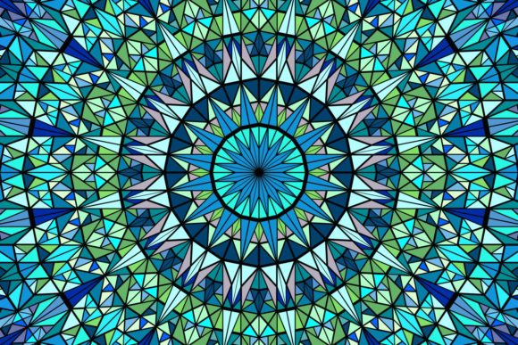 Download Triangle Mosaic Mandala Background - Round Collection