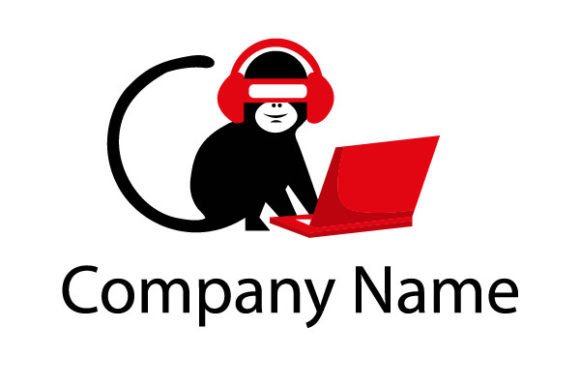 Download Monkey with Laptop Business Logo Design - Logo design Collection