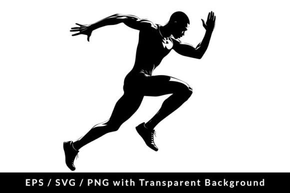 Download Afro Man Athlete Running Silhouette SVG - Silhouette Collection