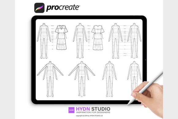 Download Fashion Flat Body Procreate Stamp Brushes - Body Collection