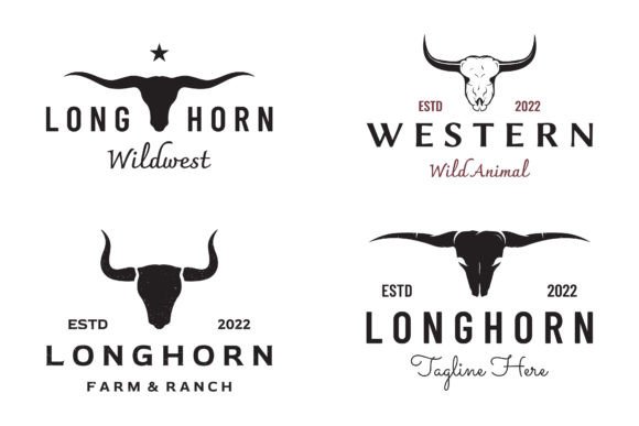 Download Bull Head Vintage Retro Logo Design. - Logo design Collection