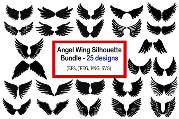 Download Angel Wings Silhouette Vectors - Silhouette Collection
