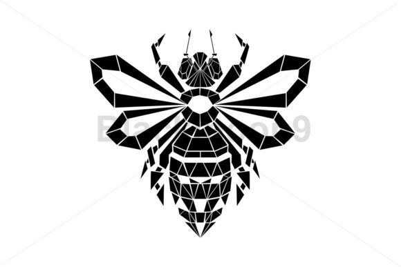 Download Silhouette Polygonal Bee - Silhouette Collection