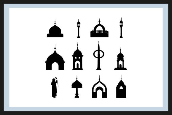 Download A Black Silhouette Muslim Symbol Set - Silhouette Collection