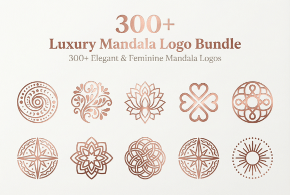 Download 300 Mandala Logo Designs – Geometric Flo - Logo design Collection